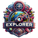 Explorer's badge : Indicates an unceasing quest for discovery and adventure. Earned through exploring unknown territories and taking calculated risks. badge